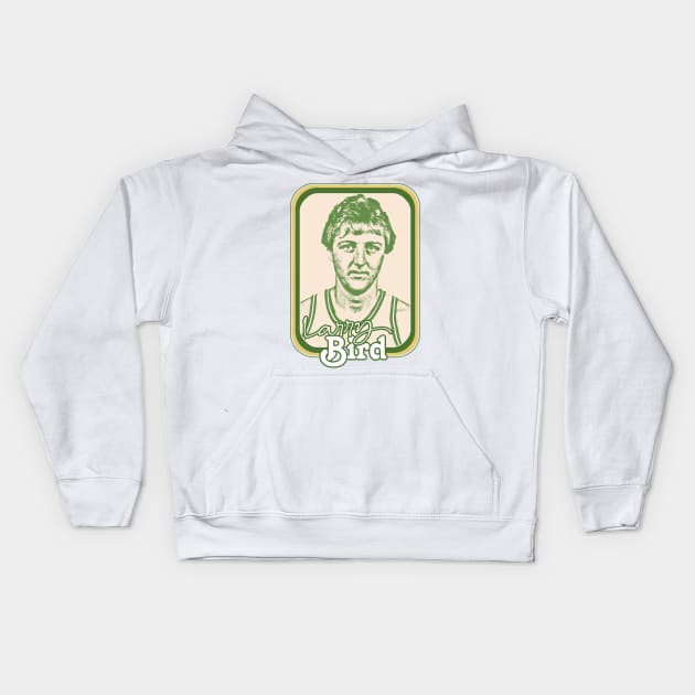 Larry Bird / Retro Basketball Fan Design Kids Hoodie by DankFutura